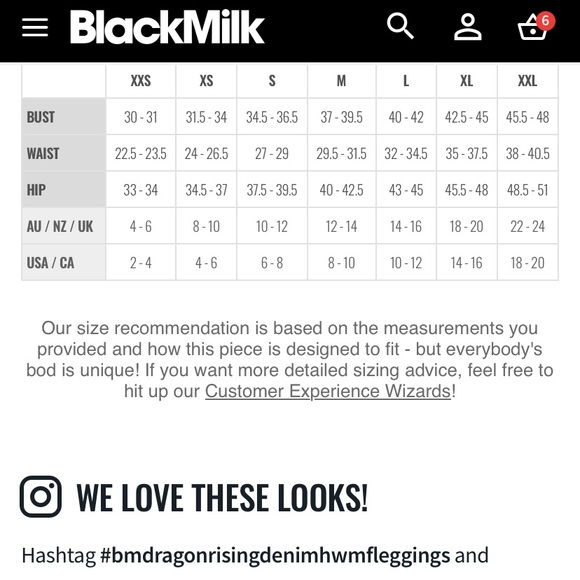 Blackmilk “DRAGON RISING DENIM HWMF LEGGINGS - LIMITED” Size Medium M NWT - Picture 11 of 16